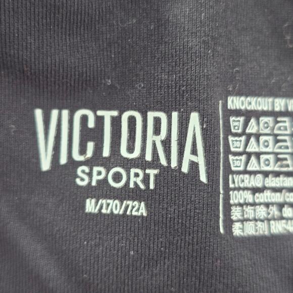 Victoria's Secrets Sport Gray Stripe Leggings Crop Capri Active Stretch M Medium - Picture 6 of 7